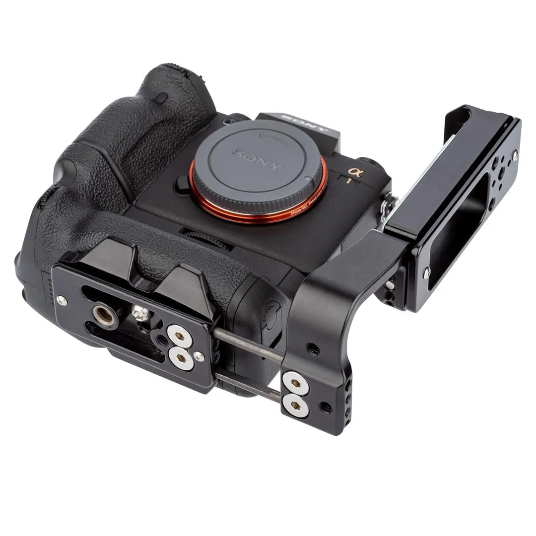 ProMediaGear PLSX4T L-Bracket L-Plate for Sony Alpha a1 with VG-C4EM Vertical Battery Grip, Arca-Type, SS2 Strap Port