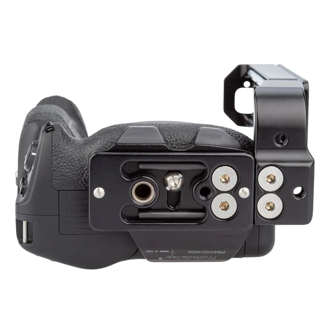 ProMediaGear PLSX4T L-Bracket L-Plate for Sony Alpha a1 with VG-C4EM Vertical Battery Grip, Arca-Type, SS2 Strap Port
