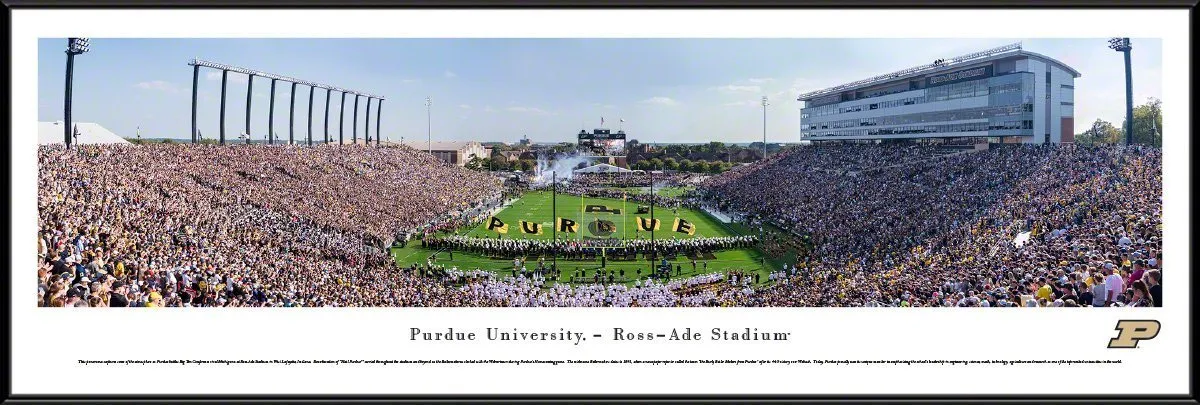 Purdue Football - "End Zone" Panorama Framed Print