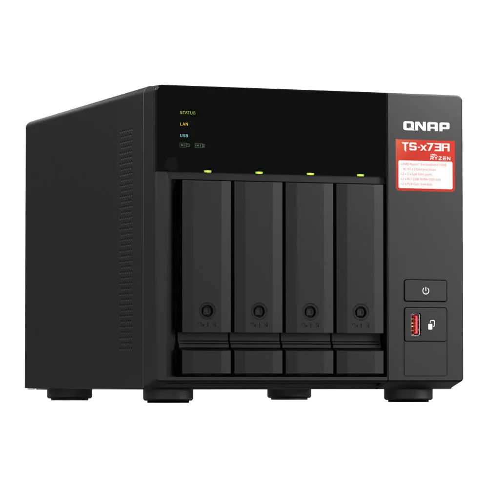 QNAP TS-473A-SW5T 4-Bay Cloud Storage NAS Enclosure   QSW-1105-5T Switch 5 Port