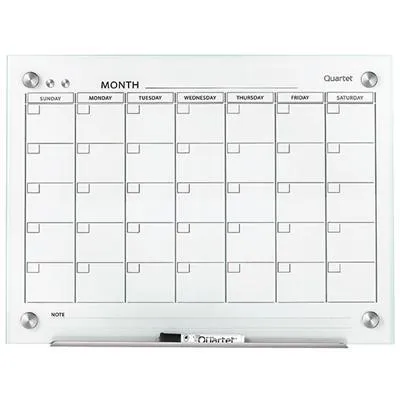 Quartet Infinity Glass Calendar Board 450 X 600Mm