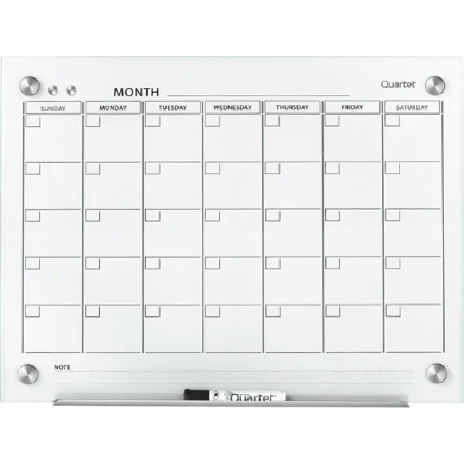 Quartet Infinity Glass Calendar Board Calendar 600x900mm