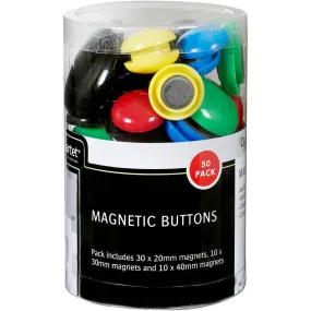 Quartet Magnetic Buttons Whiteboard Assorted Colours Sizes Pack 50