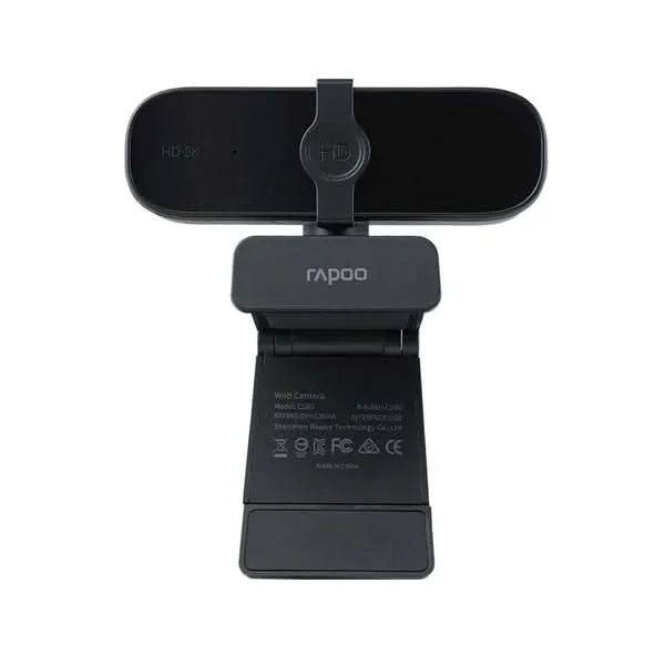RAPOO C280 WEBCAM USB HD 2KSUPPORT CAMERA BUILT-IN OMNIDIRECTIONAL DUAL NOISE REDUCTION MICROPHONE