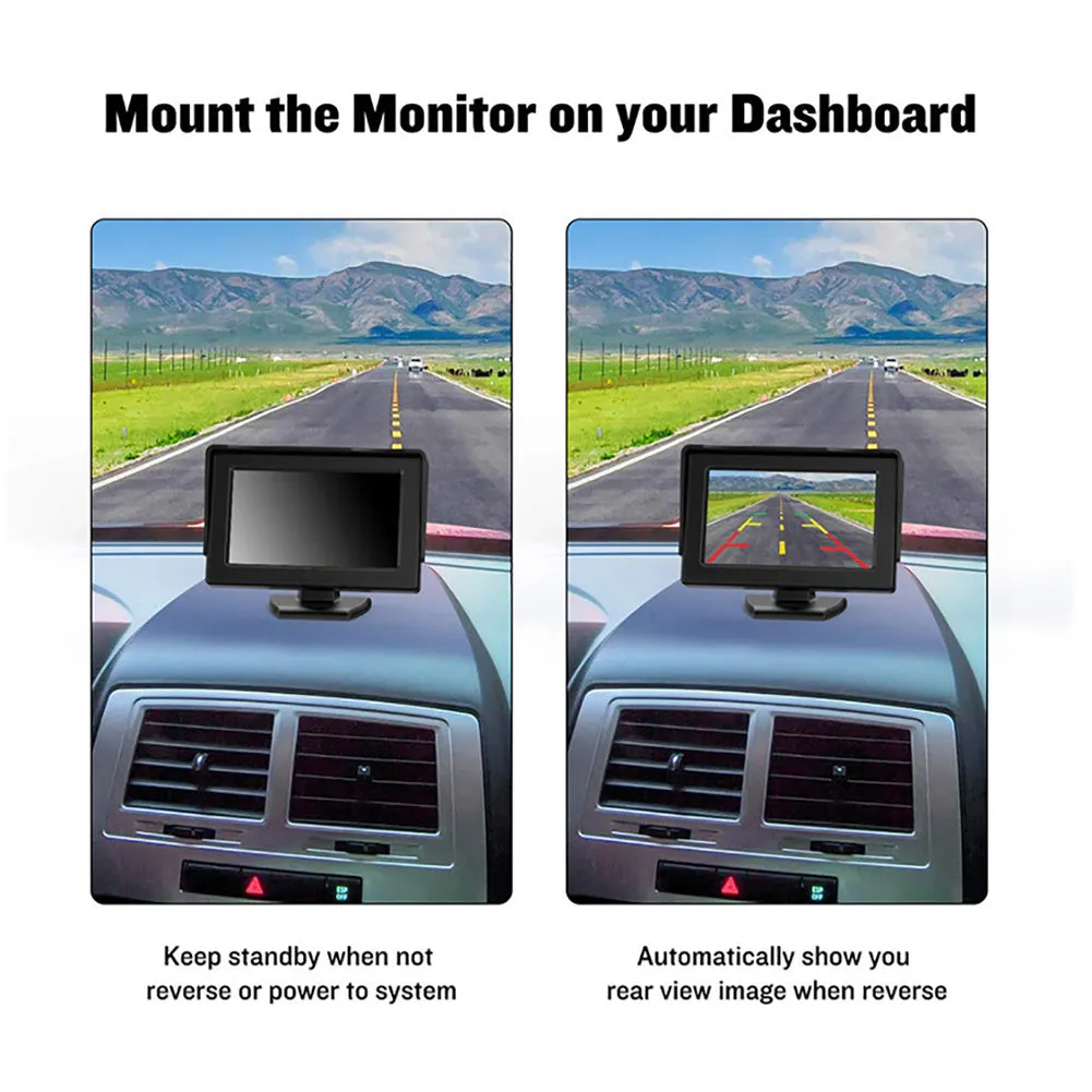 Rear View Car Camera Screen Monitor System Parking Reverse Safety