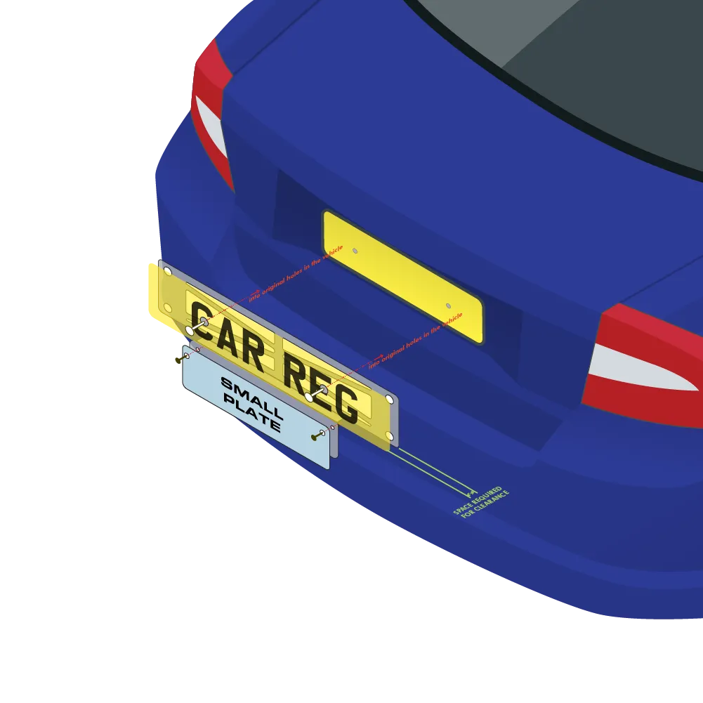 Rear/Front Taxi Plate Holder/Bracket - For Small Licence Plates - BR-E