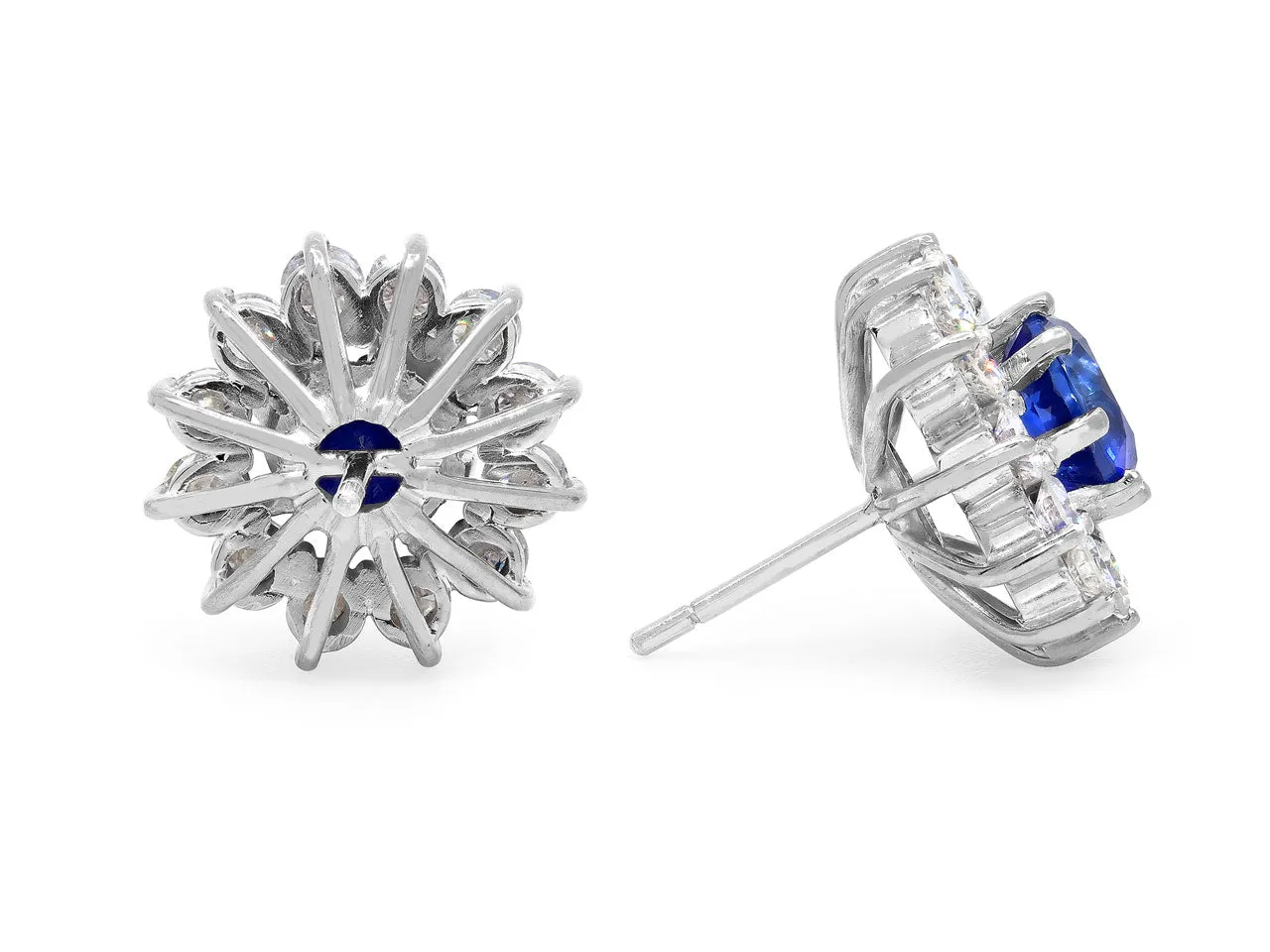Sapphire and Diamond Earrings in 18K White Gold