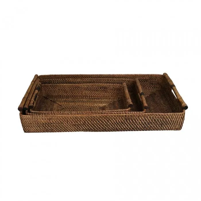 Set 3 Trays Brown
