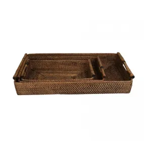 Set 3 Trays Brown