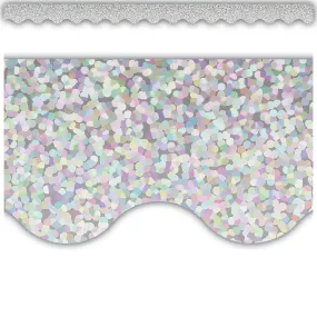 Silver Sparkle Scalloped Border Trim
