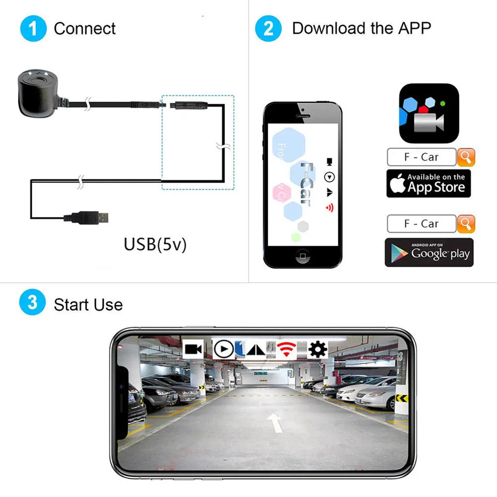 Smart WIFI Car Rear View Camera Reversing Camera Dash Cam HD