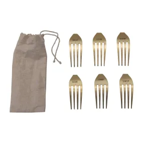 Stainless Steel Cheese Markers, Set of 6 in Bag