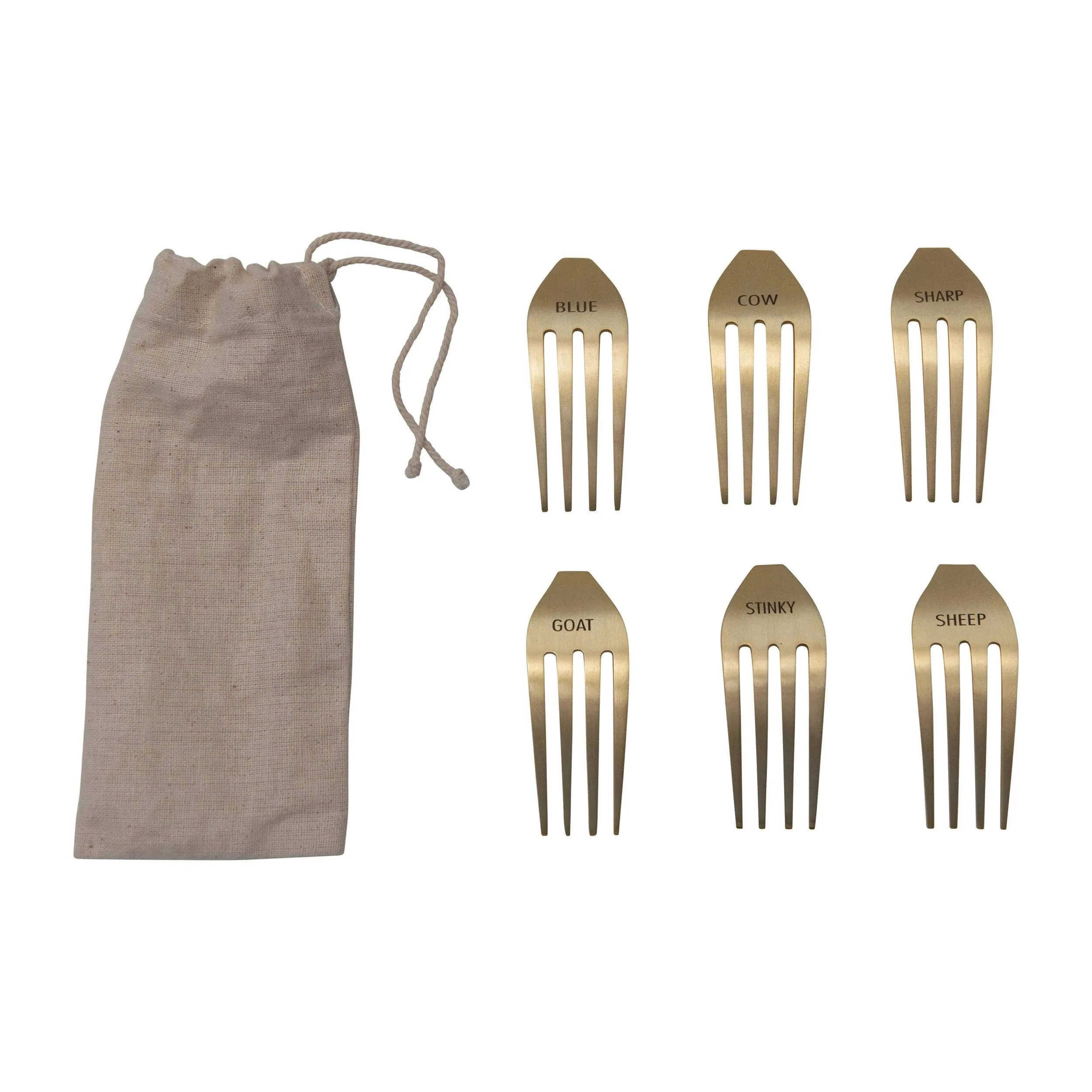 Stainless Steel Cheese Markers, Set of 6 in Bag