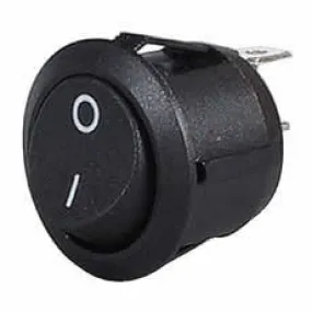 Switch Rocker Round On/Off Black Pk 100