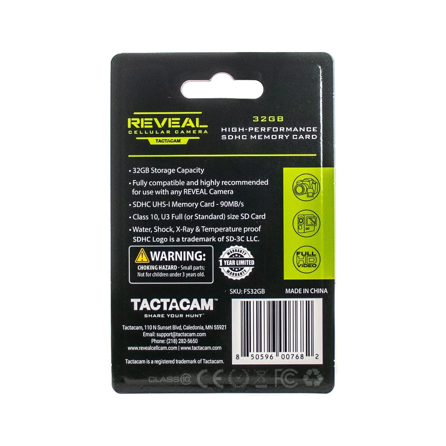 Tactacam 32 GB SD Card For Reveal Trail Cameras