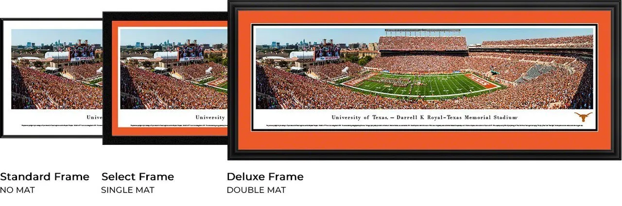 Texas Football - "50 Yard Line" Panorama Framed Print