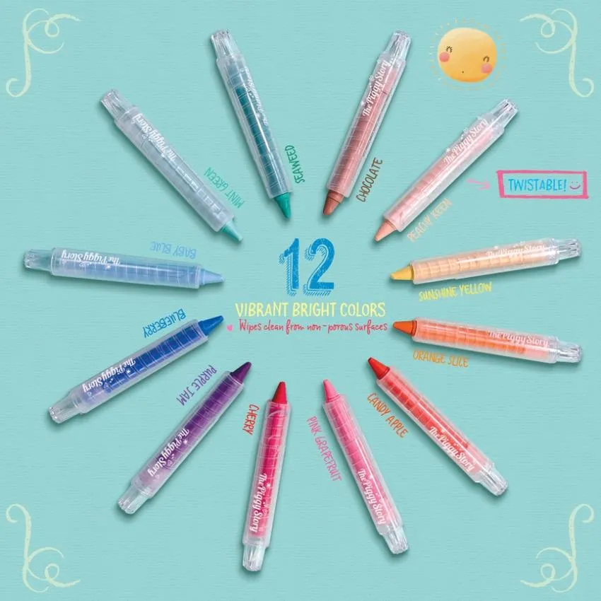 The Piggy Story Colour Everywhere Twistable Chalk Crayons - Unicorn Fantasy