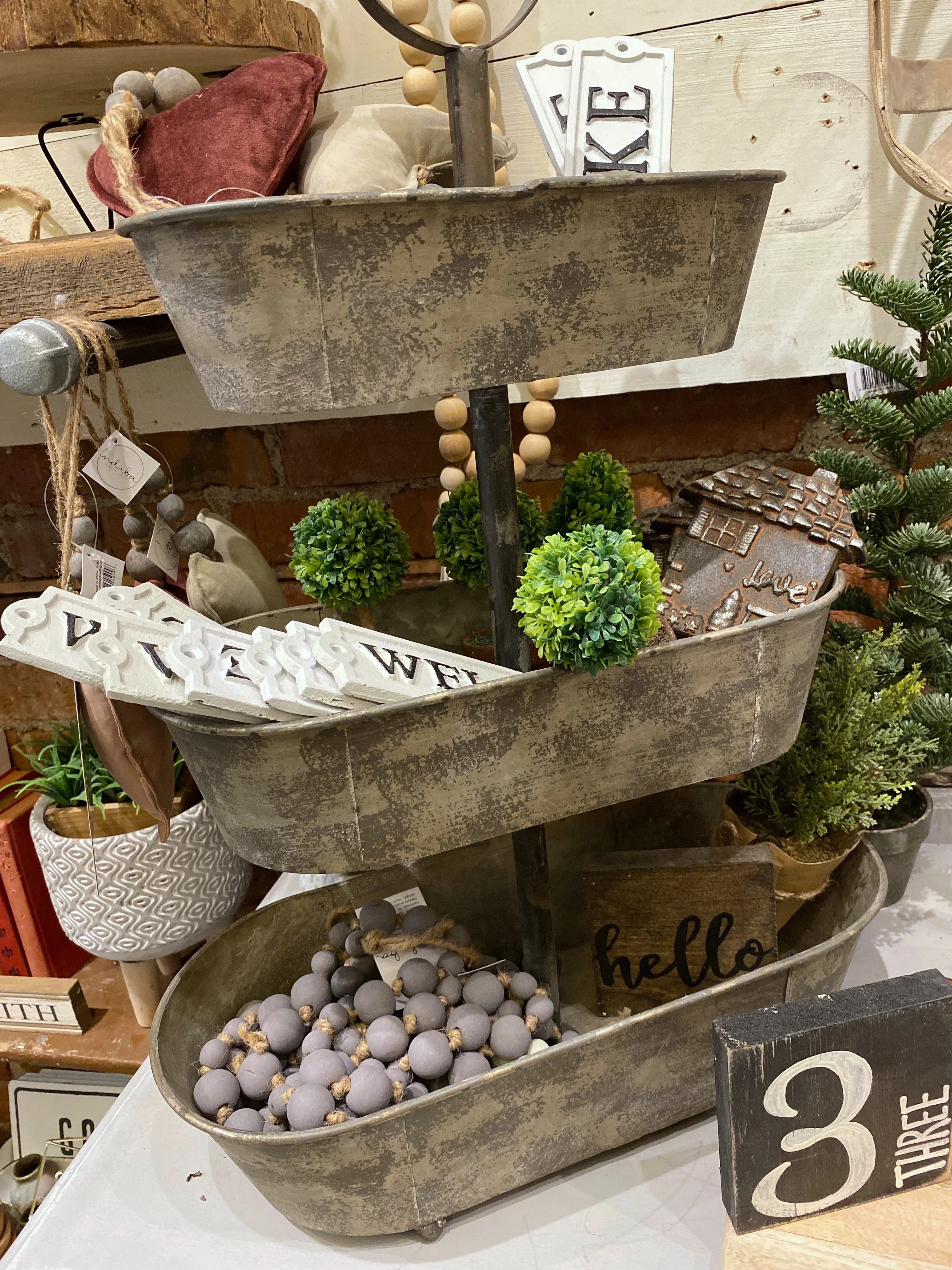 Three-Tier Metal Tub Tray