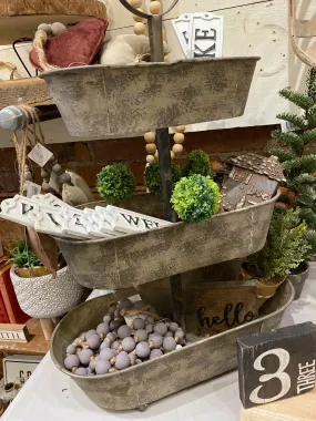 Three-Tier Metal Tub Tray