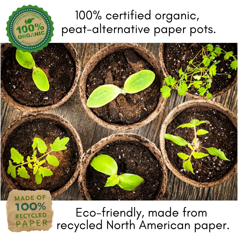 Tomatoes & Peppers Grow Kit | 500 Seeds, 19 Varieties   60 Organic EcoPaper Seed Pots | Non-GMO, Resealable Bags, Peat-Alternative