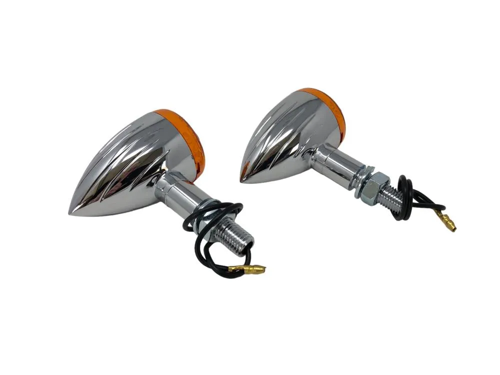Turn Signals (Pair) Tech Glide Grooved - Small - Highway Hawk H68-7002