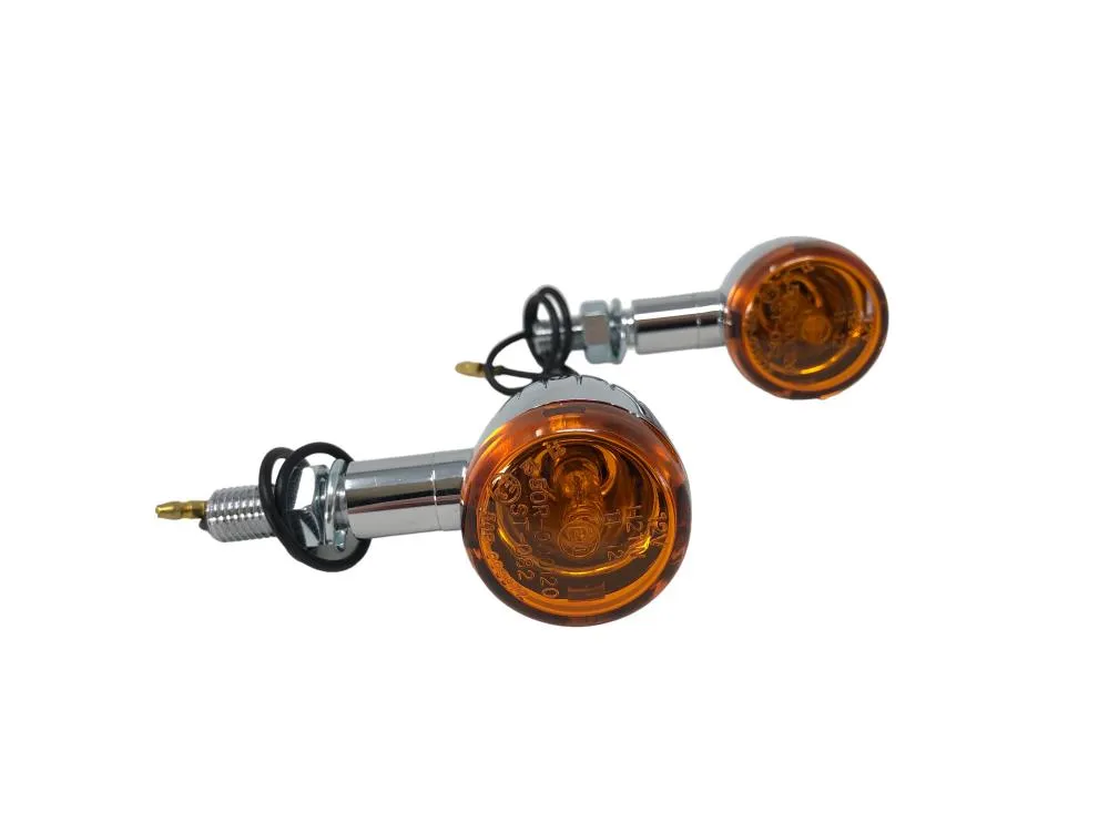 Turn Signals (Pair) Tech Glide Grooved - Small - Highway Hawk H68-7002