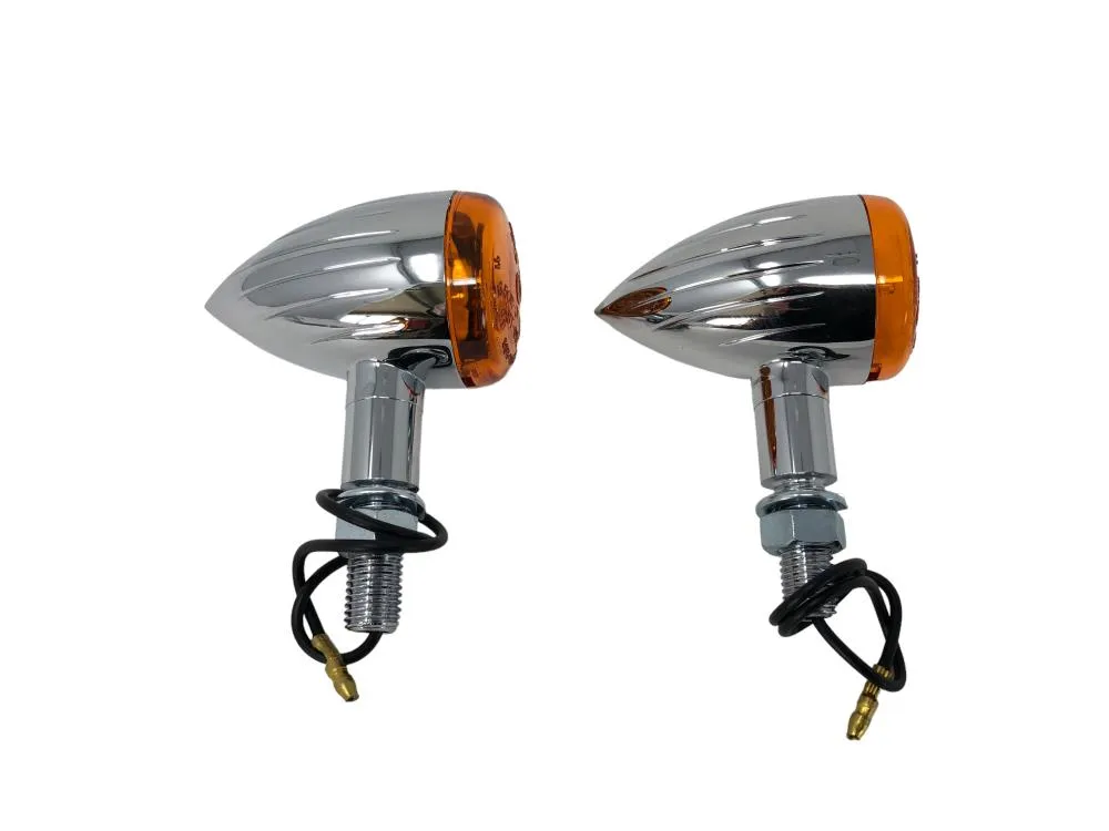 Turn Signals (Pair) Tech Glide Grooved - Small - Highway Hawk H68-7002