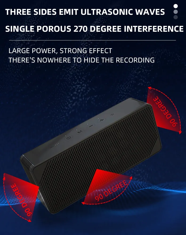 Ultrasonic Anti-Recording Microphone Jammer Device with Remote Control