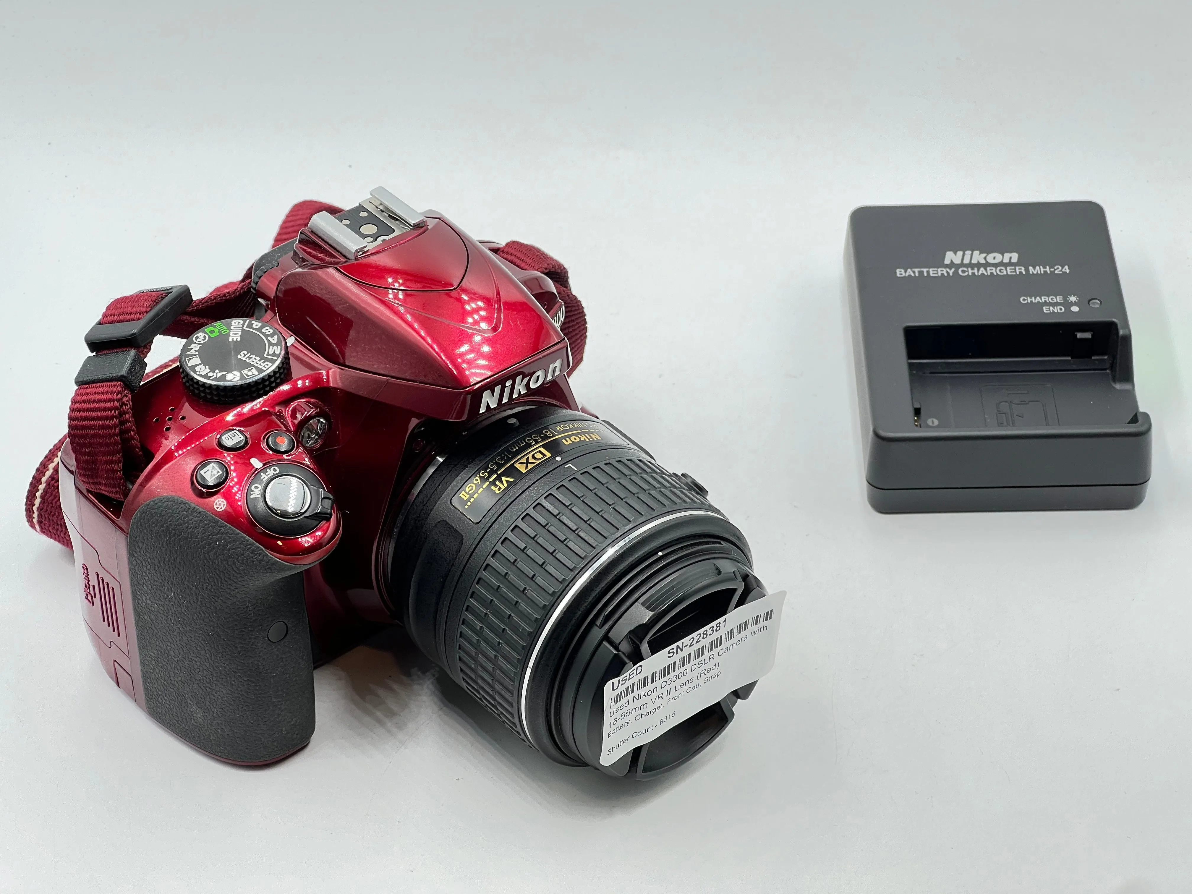 Used Nikon D3300 DSLR Camera with 18-55mm VR II Lens (Red)