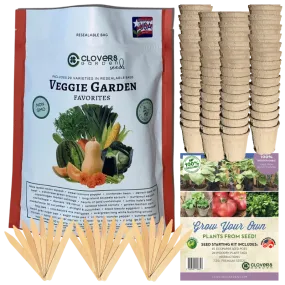 Veggie Garden Favorites Grow Kit | 725 Seeds, 29 Varieties   60 Organic EcoPaper Seed Pots | Non-GMO, Resealable Bags, Peat-Alternative