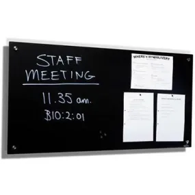 Visionchart Lumiere Magnetic Glassboard With Pen Tray 1800 X 1200Mm Black