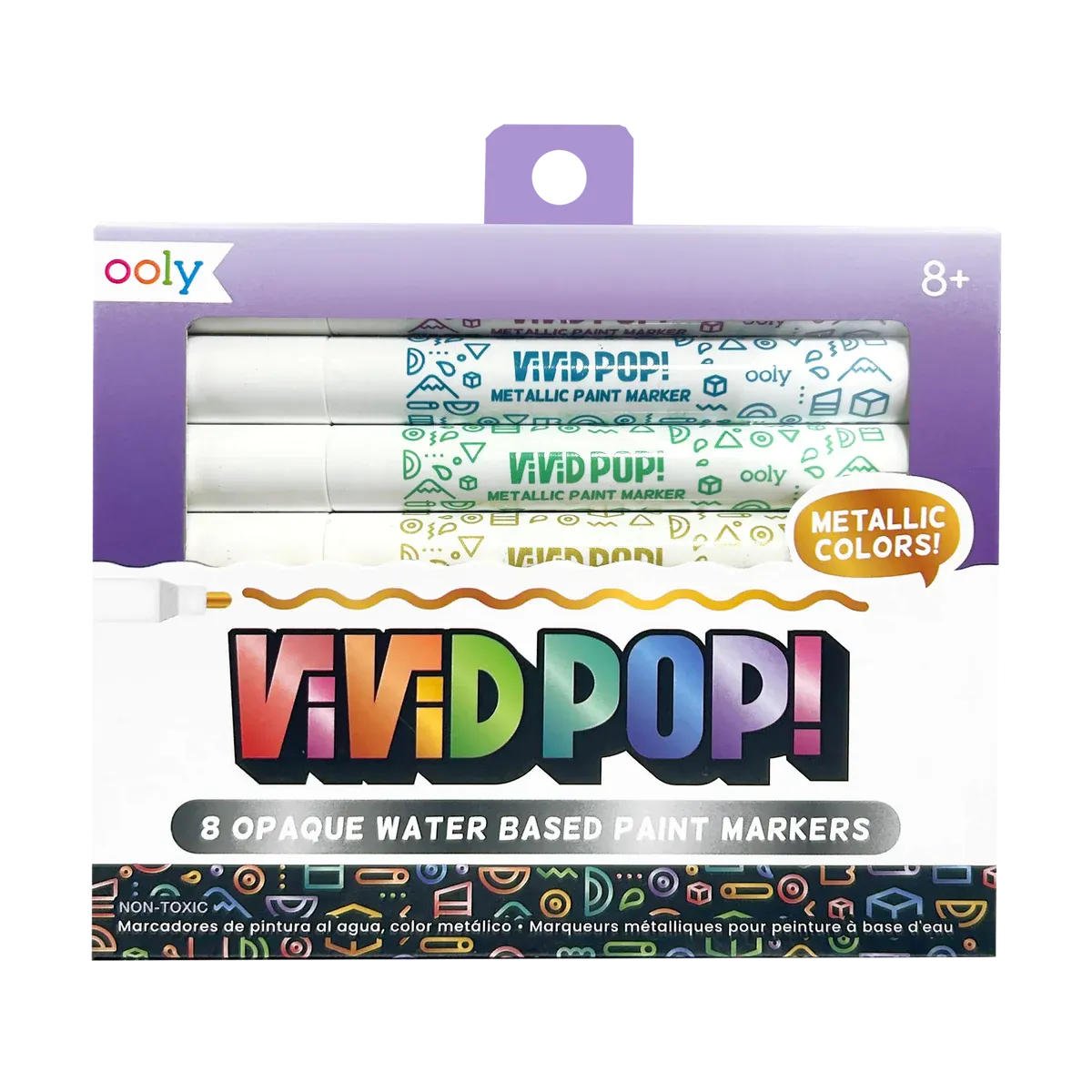 Vivid Pop! 8pk Water Based Metallic Markers