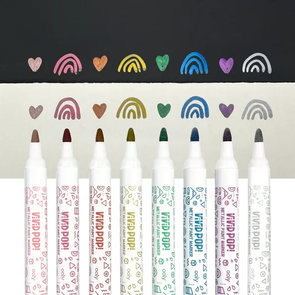 Vivid Pop! 8pk Water Based Metallic Markers