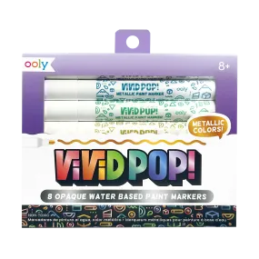 Vivid Pop! Water Based Paint Markers - Metallic - Set of 8