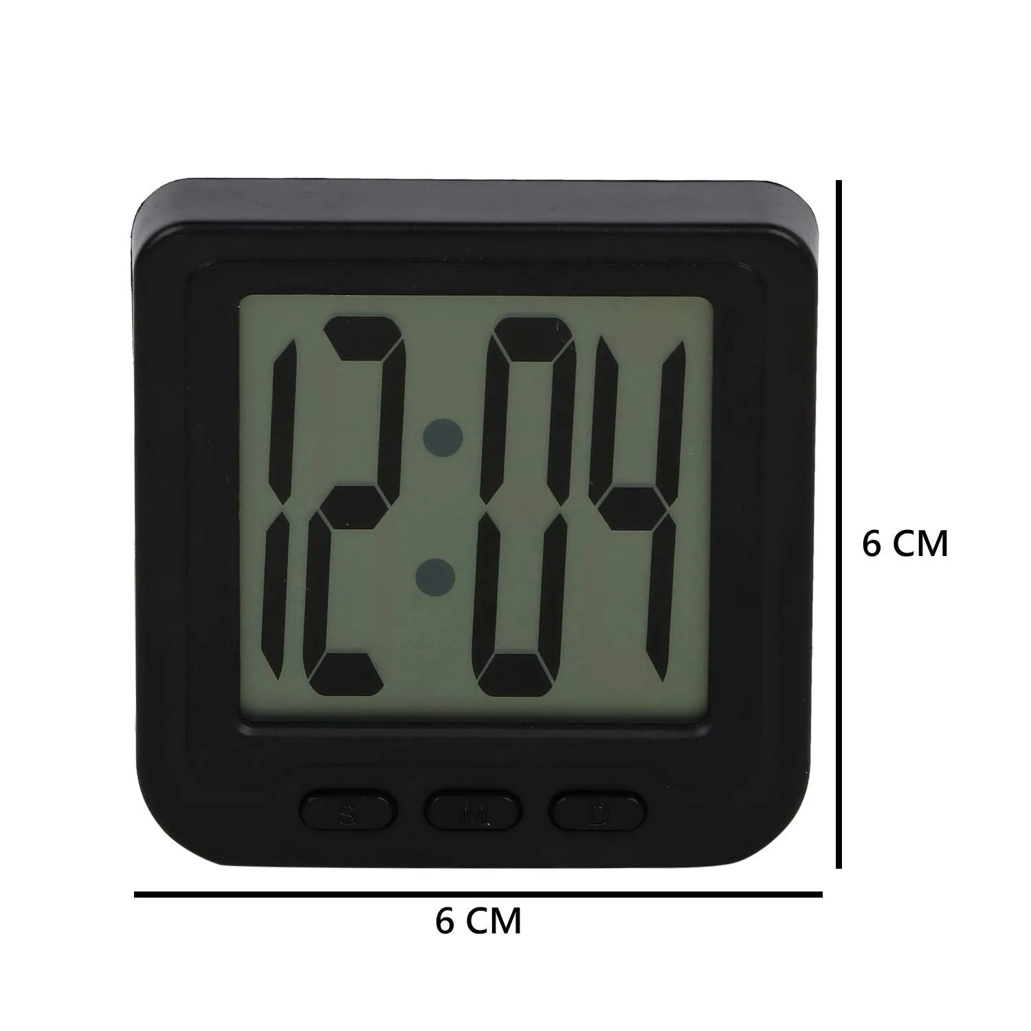 VM Traders Plastic Digital Magnet Led Date and Time Clock with Flexible Back Stand (Black) Pack of 1(39Wx39Lx31H Inches)
