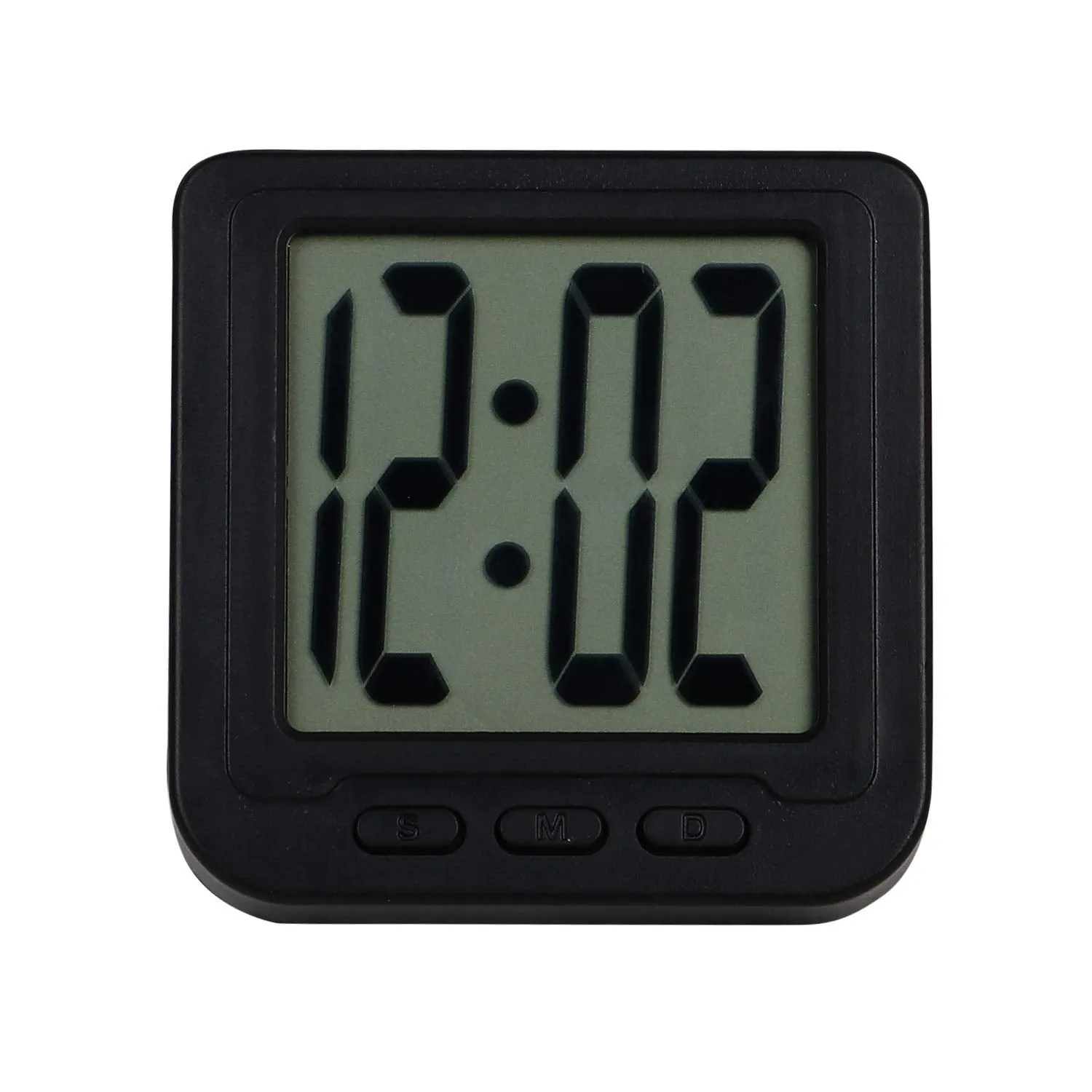 VM Traders Plastic Digital Magnet Led Date and Time Clock with Flexible Back Stand (Black) Pack of 1(39Wx39Lx31H Inches)