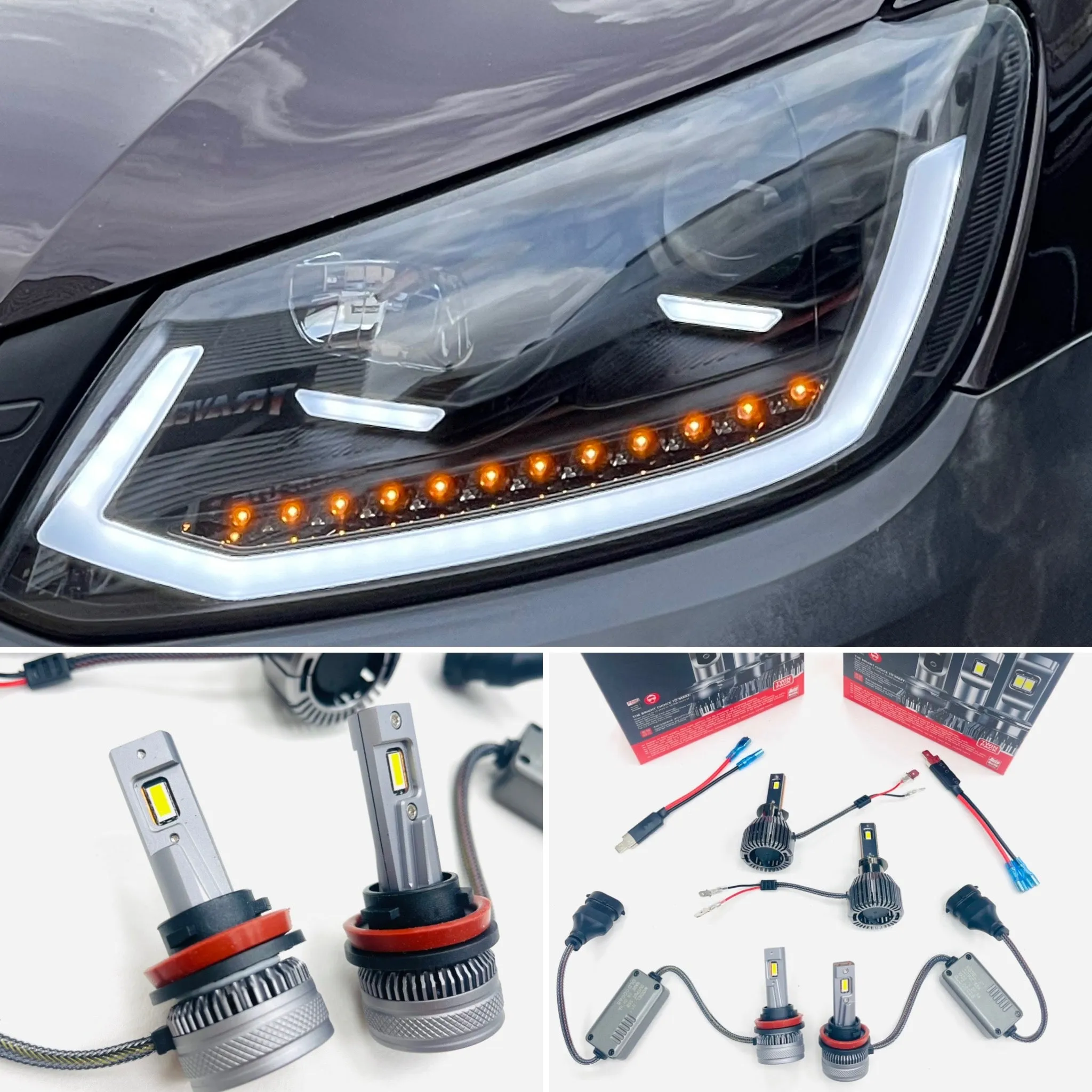 VW Caddy MK3 DRL full led headlights with dynamic indicators 10-15