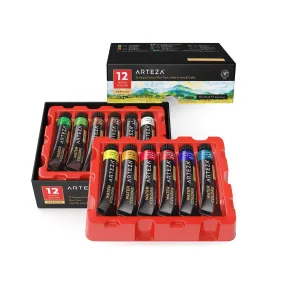 Watercolor Paint With Storage Box | Set of 12 Colors | 0.4 oz Tubes