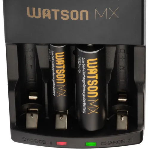Watson MX 4-Hour Rapid Charger and 4 MX AA NiMH Batteries