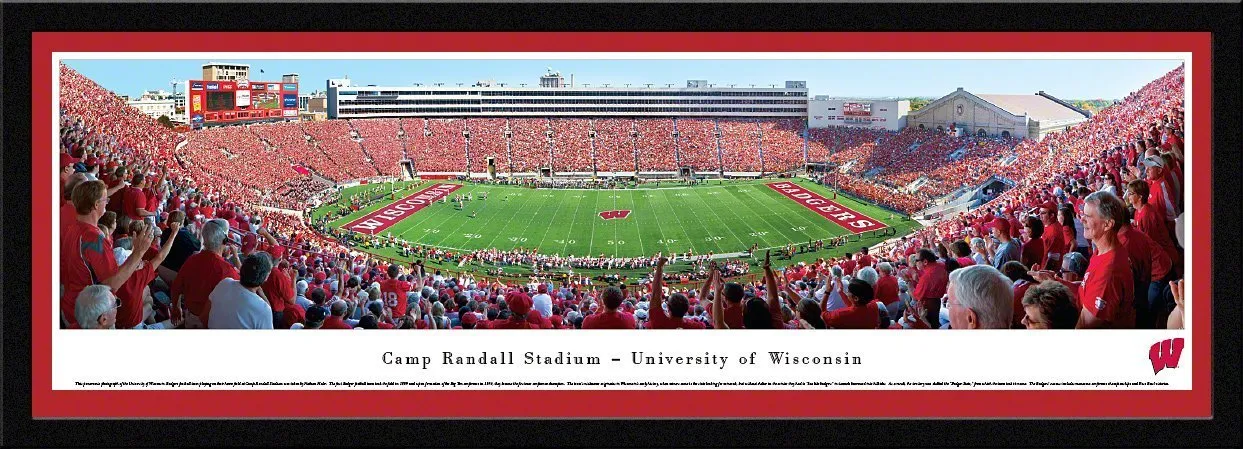 Wisconsin Football - "50 Yard Line" Panorama Framed Print