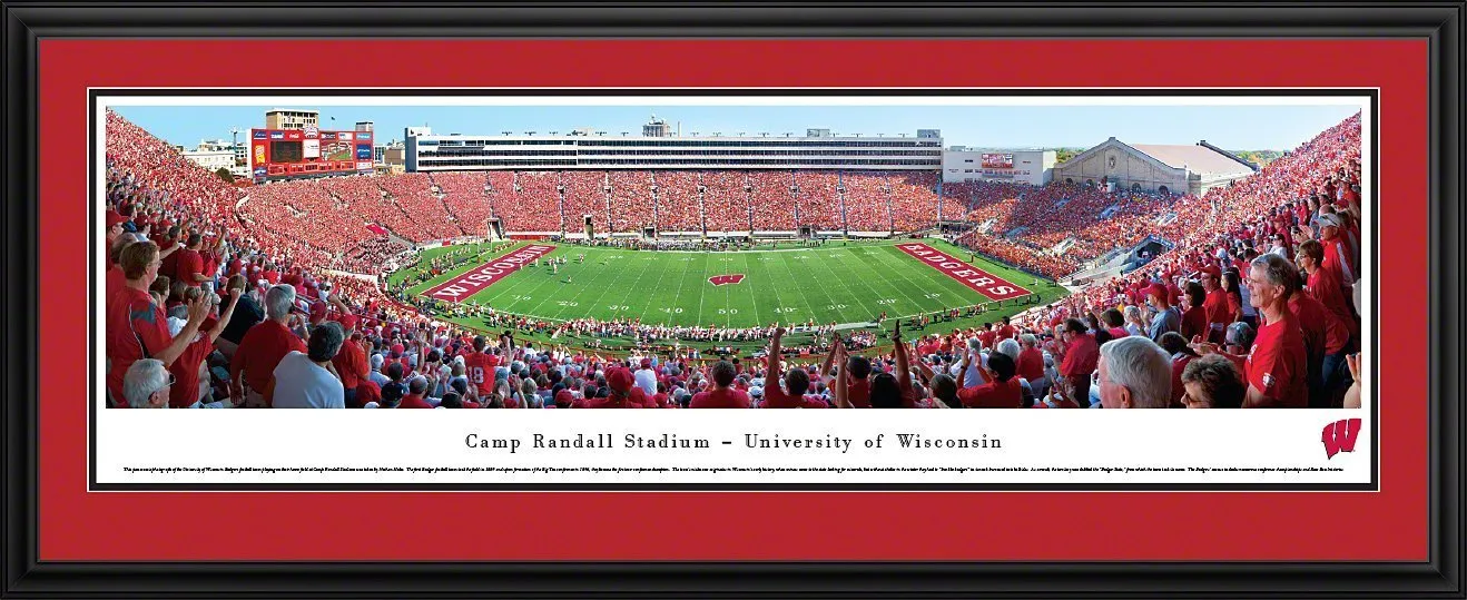 Wisconsin Football - "50 Yard Line" Panorama Framed Print