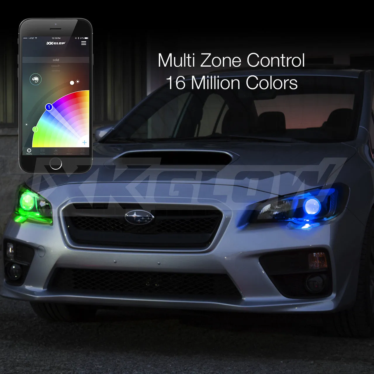 XKGlow RGB Devil Eye Kit for Headlights w/ Xkchrome Smartphone App