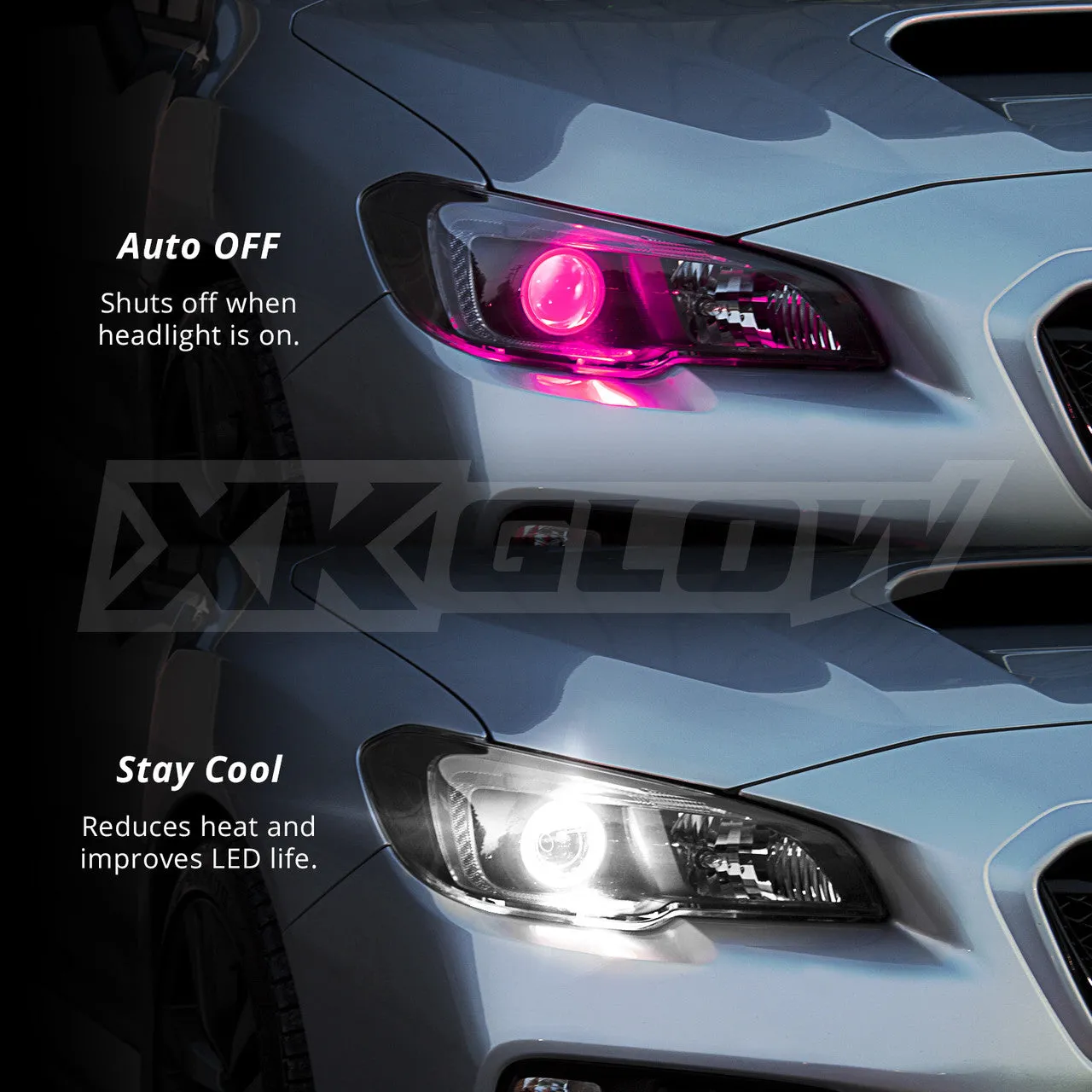 XKGlow RGB Devil Eye Kit for Headlights w/ Xkchrome Smartphone App