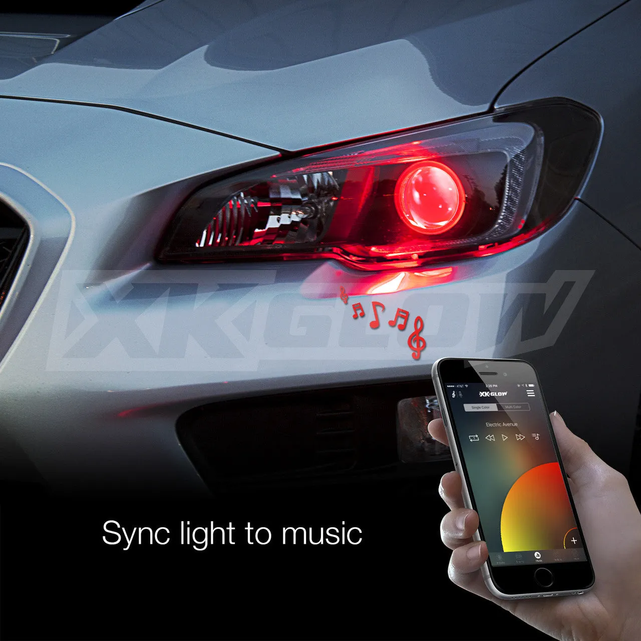 XKGlow RGB Devil Eye Kit for Headlights w/ Xkchrome Smartphone App